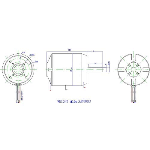 Mingchuan 6374 170KV High Efficiency Brushless Motor 2800W 24V/36V for Four-Wheel Balancing Scooters Electric Skateboards (with