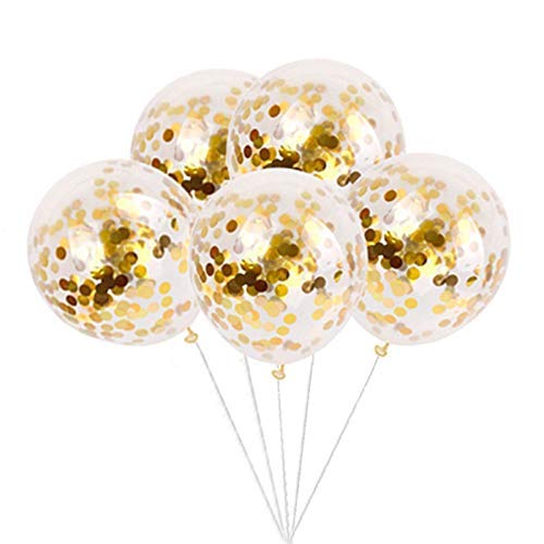 Tellpet Black Happy Birthday Banner With 5 Pcs Gold Confetti Balloons