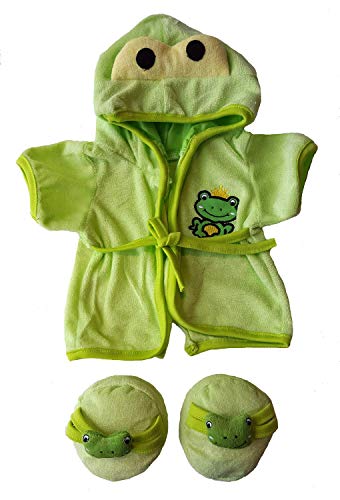 Frog Robe And Slippers Pajamas Outfit Teddy Bear Clothes Fit 14 Inch - 18 Inch Build-A-Bear And Make Your