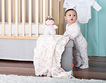 Little Me Plush Baby Doll With Rattle, Jackie (Pink Vintage Rose, 9 Inch)