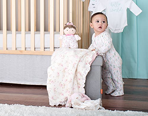 Little Me Plush Baby Doll With Rattle, Jackie (Pink Vintage Rose, 9 Inch)