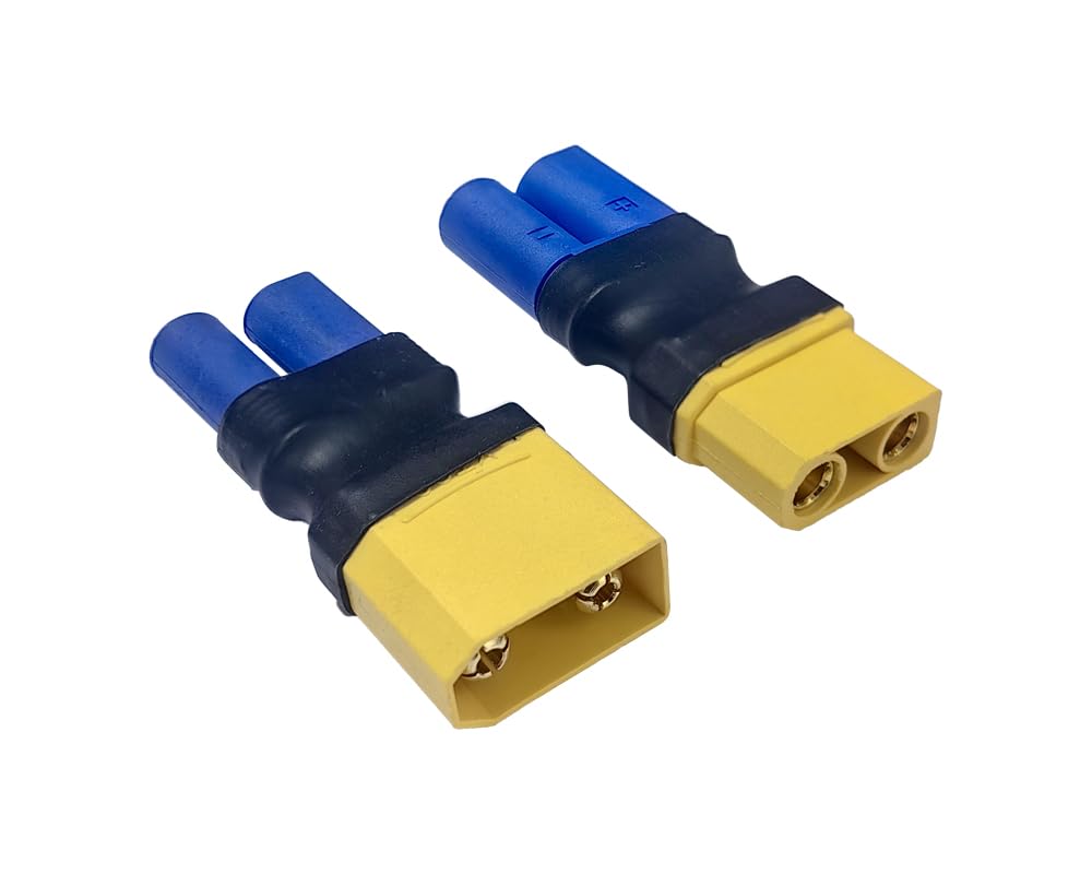 BABUVYA EC5 to XT90 Adapter,XT90 to EC5 Connector Without Wires RC LiPo Battery Connectors (EC5 to XT90 Male & Female Adapter)