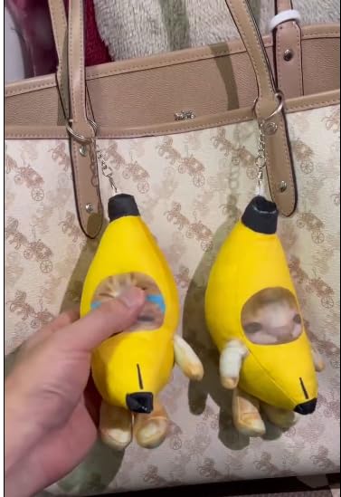 Babylounger Upgraded Banana Cat, 2 Pack Banana Cat Plush 7 Inch, Crying Banana Cat Plush, Funny Banana Cat Keychain With 4 Sound