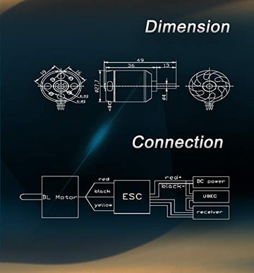 FLASH HOBBY D2836 Brushless Motor 1120KV for RC Aircraft Plane and Helicopter Brushless Outrunner Motor (1120kv)