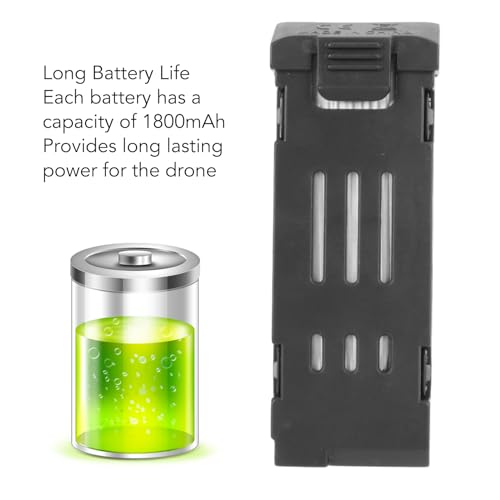 3PCS 1800MAH 3.7V RC Drone Lithium Battery for E58/E68/JY109/998PRO, High Capacity Drone Lithium Battery for Quadcopter.