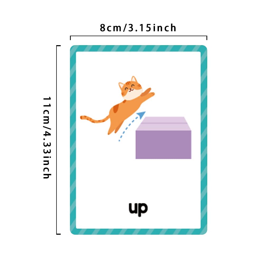 Lachilly Prepositions Flashcards: English Words, High Frequency, Beginning Reading, Kindergarten, Autism, Vocabulary Building, 1