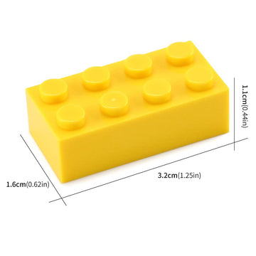 100Pcs 2X4 Bricks Yellow Building Blocks Creative Play Set Classic Basic Pieces Parts Toy Accessories Combine With 3001 Major Brick Brands