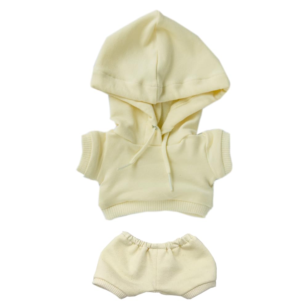niannyyhouse 10cm Plush Doll Clothes Elastic Solid Sportswear Suits Hoodie Pants Soft Stuffed Plush Toy Dress Up Accessories (Be