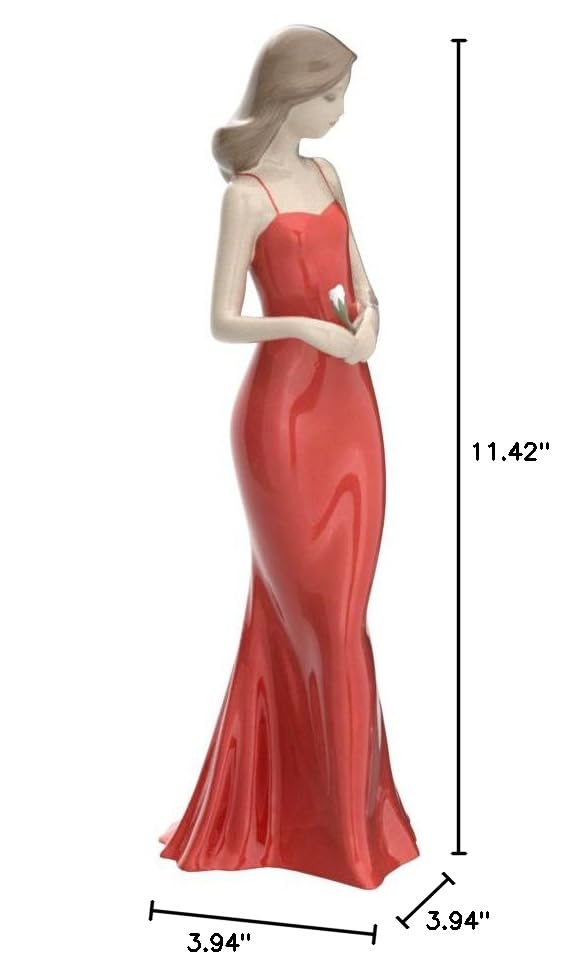 Nao The Elegance Of A Rose. Porcelain Woman Figure.