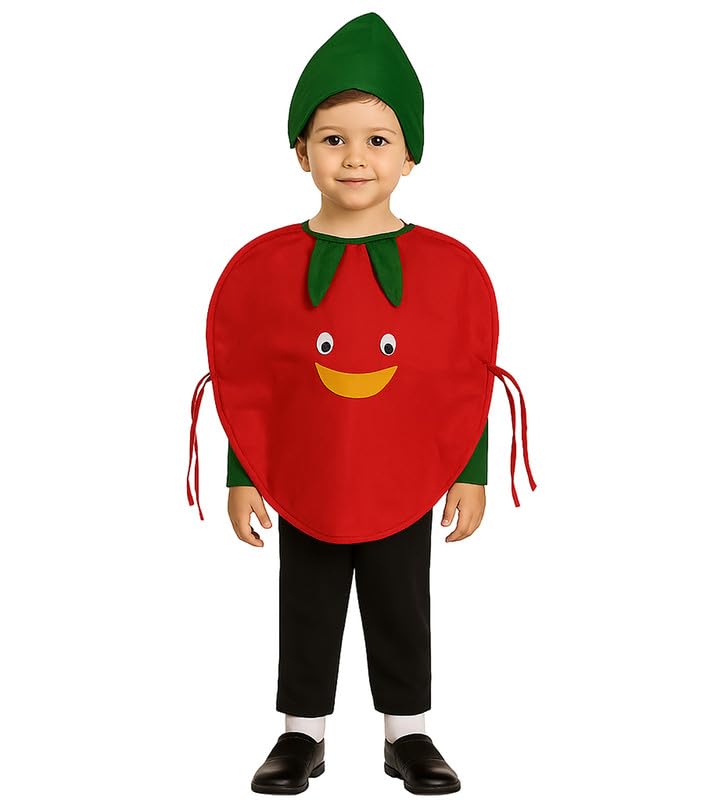 Fancydresswale Apple Fancy Dress Costume For Kids | Free Size 2-10 Years | School Functions, Fancy Dress Competitions, Theme Par