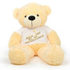 Click4Deal Big Teddy Bear 3 Feet Long Wearing A Be My Valentine T-Shirt (Bear 91 Cm) (Cream)