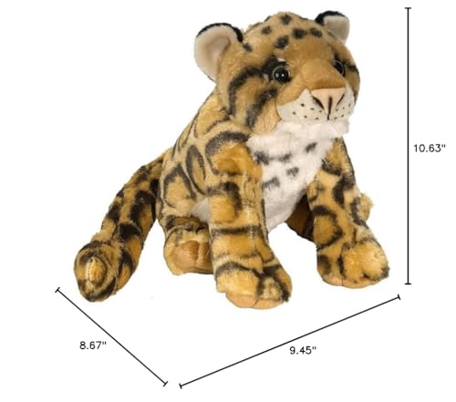Wild Republic Clouded Leopard Plush Toy, 12" Cuddlekins Stuffed Animal, Multi Color, Soft Polyester