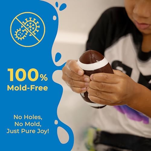 Splashez Mold Free Bath Toys For Kids & Toddlers, Sealed No Hole Baby Bath Toys, Soft Durable Sport Balls Set, Float On Water, No Mold Design For Shower Tub Pool, Infant Babies Ages 0-1-3-6-12-18 Mo