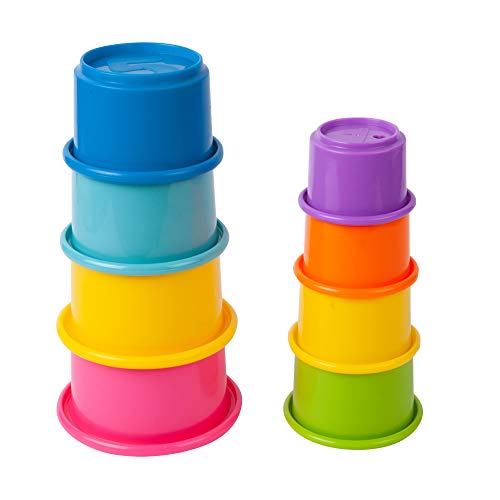 The First Years Stack Up Baby Cups, Bathtub Toys For Kids, 4.8 Ounce (Pack Of 8)