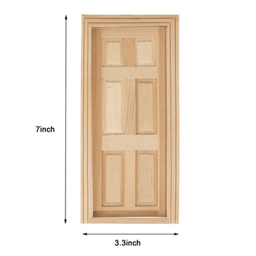 Dollhouse Doors, Wooden Miniature Dollhouse Furniture Door Frame for Dolls Houses Decoration-1: 12 Scale