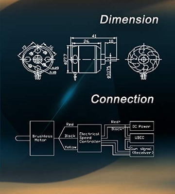 FLASH HOBBY 2826 RC Brushless Motor 1000KV Electric Outrunner Motor for RC Aircraft Plane Multicopter Drone Fixed Wing Helicopte