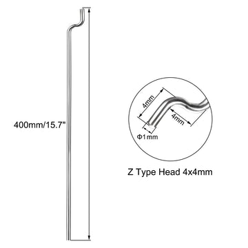 Uxcell 1Mm X 400Mm (15.7 Inch) Steel Z Pull/Push Rods Parts For Rc Airplane Plane Boat Replacement (Pack Of 10)