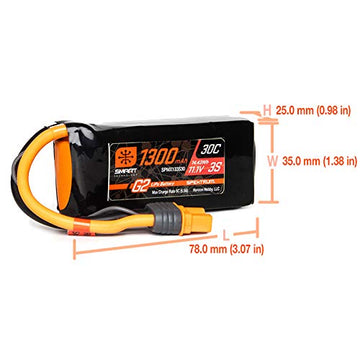 Spektrum 11.1V 1300mAh 3S 30C Smart LiPo G2: IC3, SPMX133S30