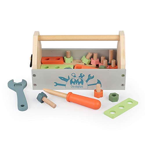 Wooden Tool Toy Toolbox Toddler Educational Construction Kids Toys Play Accessories Set Creative Gift for 3 Year Olds and Up Boy