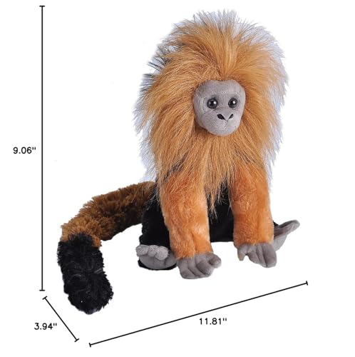 WILD REPUBLIC Golden Lion Tamarin Cuddlekins Stuffed Animal, 12 inches, Made from Recycled Materials, Plush Toy for Kids