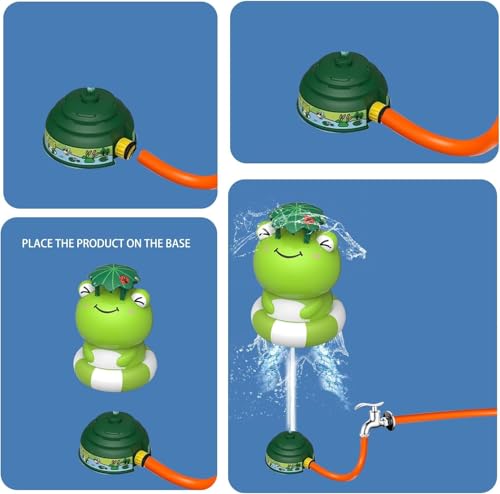 UXSIO Rocket Sprinkler for Kids, Outdoor Water Toys Rocket Launcher, Summer Activity for Boys & Girls Age 3 4 5 6 7 8, Green