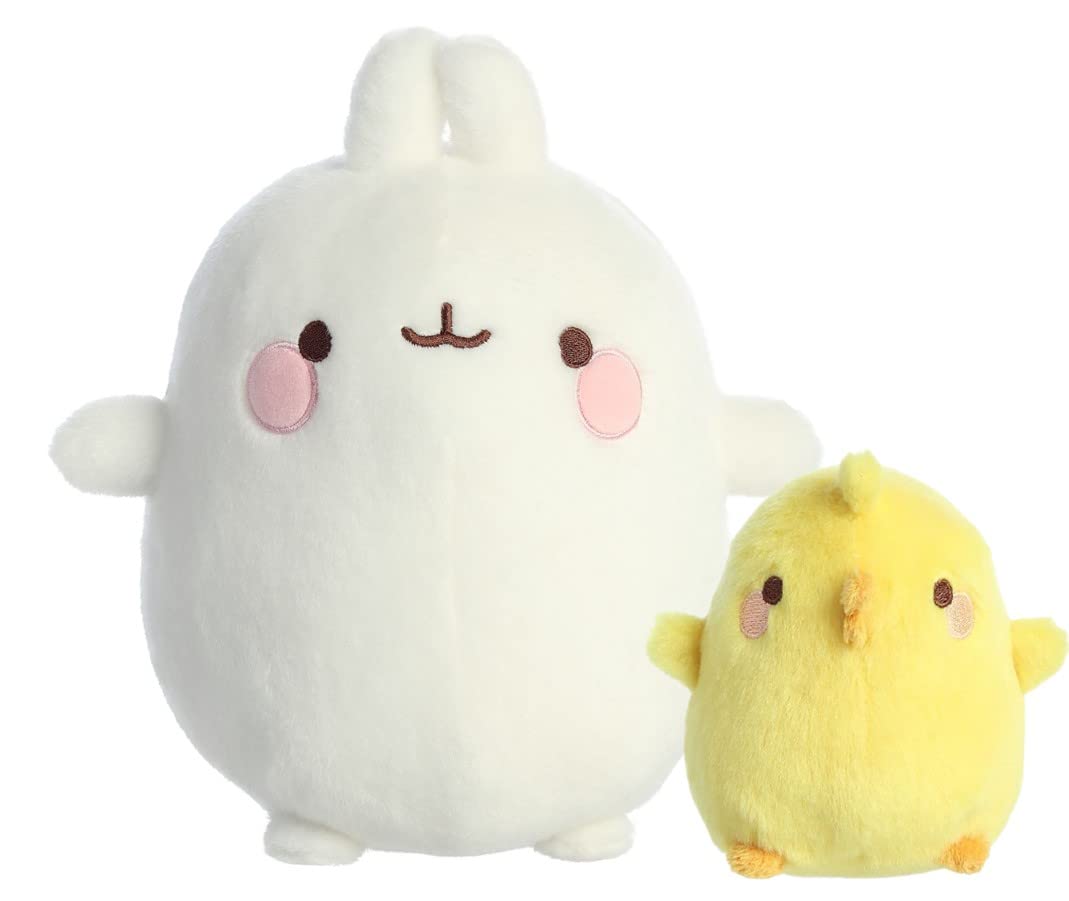 Aurora Molang Set Of 2 Plushies - 10' Molang And 4.5' Piu Piu