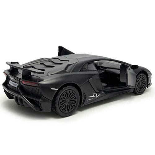 Lamborghini Matt Black Aventador Lp 700-4 1:38 5'' Pull Back Diecast Car