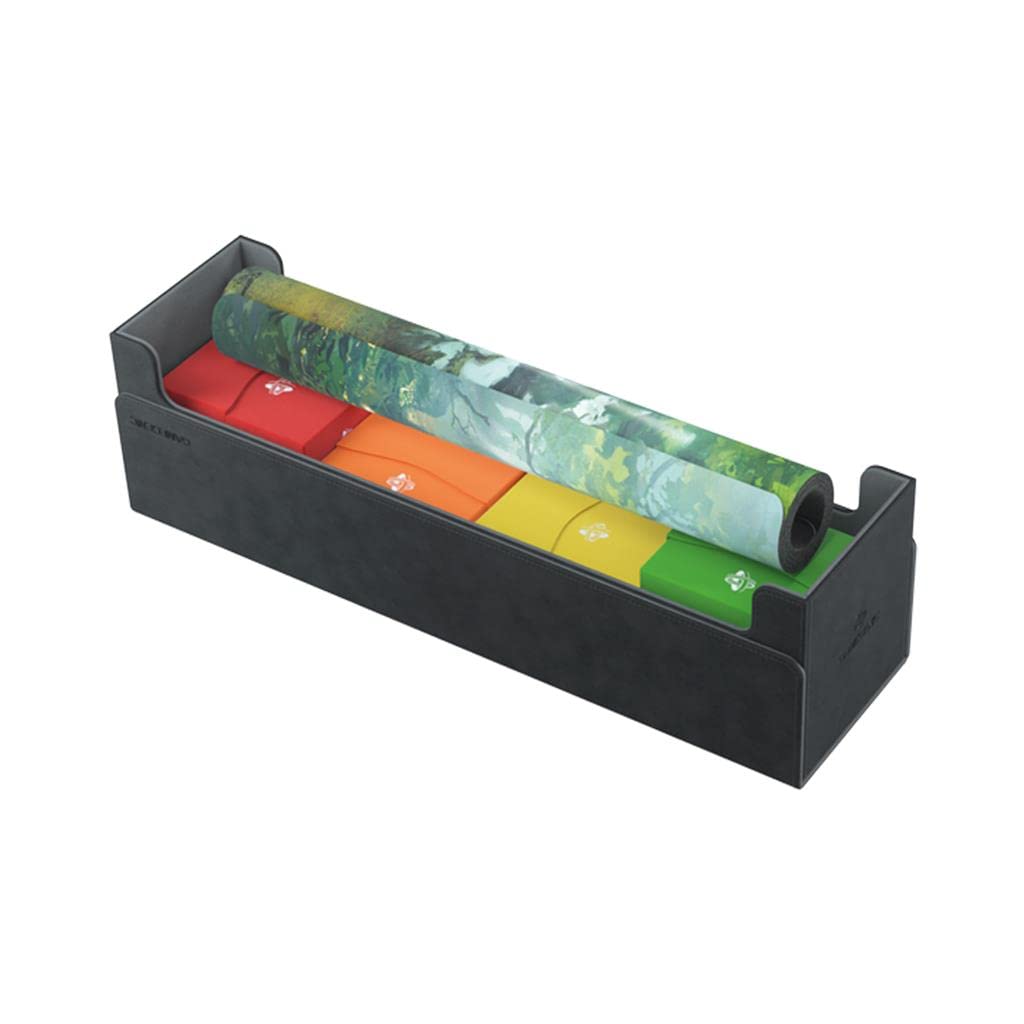 Gamegenic Dungeon S 550+ Convertible Deck And Game Accessories Box | Double-Sleeved Card Storage | Card Game Protector | Nexofyber Surface | Holds Up To 550 Cards | Black Color | Made, G20091