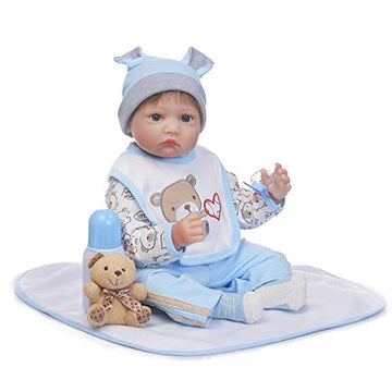 Reborn Baby Dolls Clothes Boy 18 Inch Light Blue Outfits Sets For 17-19 Inch Reborn Doll Newborn