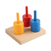 Adena Montessori Colored Disc Sorting Stacking Toy for Toddlers - Wooden, Blue & Red
