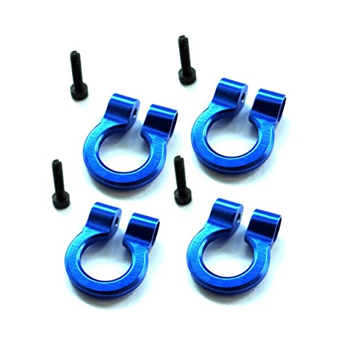 Hot Racing ACC80806 1/10 Scale Aluminum Blue Tow Shackle D-Rings (4)