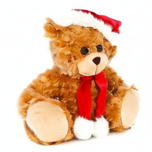 Plushland Adorable Soft and Hairy Santa Teddy Bear Stuffed Animal Holiday Toys Christmas Accessories - A Perfect Toy Gift for Kids (11 Inches Xmas Mocha Bear)