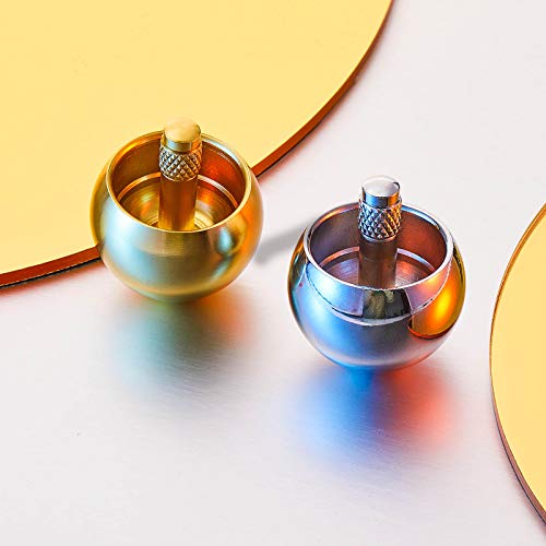 2 Pieces Metal Spinning Top Metal Flip Over Top Aluminum Top Spinner Top Physics Toy Gyroscope Stainless Steel Top Educational Toys for Girls Boys and mature-themed