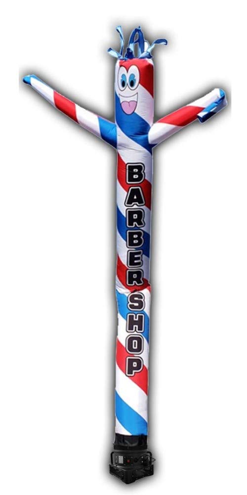 20Ft Inflatable Tube Man Guy Puppet Dancer - Barber Shop (Red/White/Blue) - Complete With 1Hp 2 Speed Air Blowerf