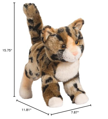 Douglas Bengal Cat Plush Stuffed Animal - 12" Tall, Brown/Cream/Black, Model 1862, Soft Plush Material