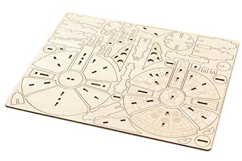 IncrediBuilds Star Wars Millennium Falcon 3D Wood Puzzle & Model Figure Kit (61 Pcs) - Build & Paint Your Own 3-D Movie Toy - Officially Licensed - No Glue Required - Gift for Kids Teens & mature-themeds
