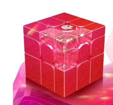 Cuberspeed gan Mirror Cube red UV Coated Speed Cube Fuchsia Red Gan Mirror Blocks Magnetic Cube Puzzle