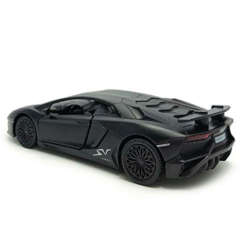 Lamborghini Matt Black Aventador Lp 700-4 1:38 5'' Pull Back Diecast Car