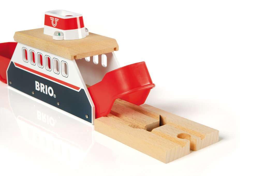 Brio World 33569 - Ferry Ship - 3 Piece Wooden Toy Train Set For Kids | Interactive Light And Sound Features | Compatible With All Brio Train Tracks | Ideal For Ages 3 And Up