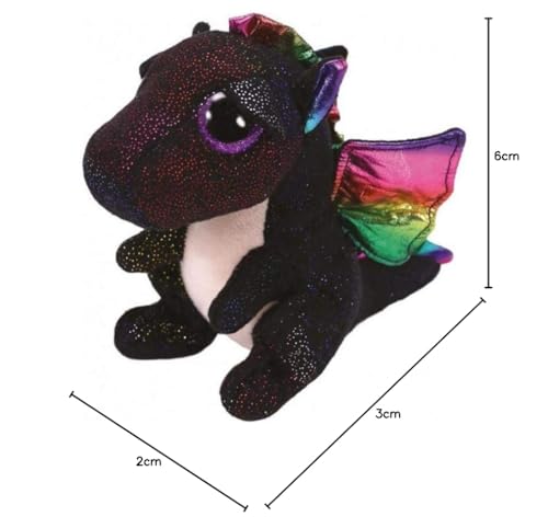 Ty Beanie Boos Anora Black Dragon Plush - 15cm Fabric Toy - Model 36897