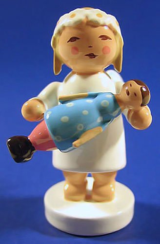 Wendt & Kuhn Handpainted Wooden Blonde Margarite Angel Figurine Doll