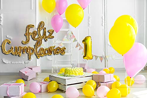 Feliz Cumpleanos Gold Small Letters Conjoined Balloons Feliz Cumpleanos Gold Balloon Happy Birthday Balloons Birthday Banner Dec