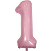 Diwuli Number Balloons 40 Inch Pastel Pink - Large Number 1 Balloon, Big Pink Balloons, Helium 1St Birthday Party Decorations Su
