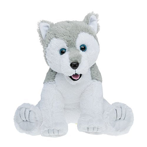 Cuddly Soft 16 Inch Stuffed Gray Husky...We Stuff 'Em...You Love 'Em!