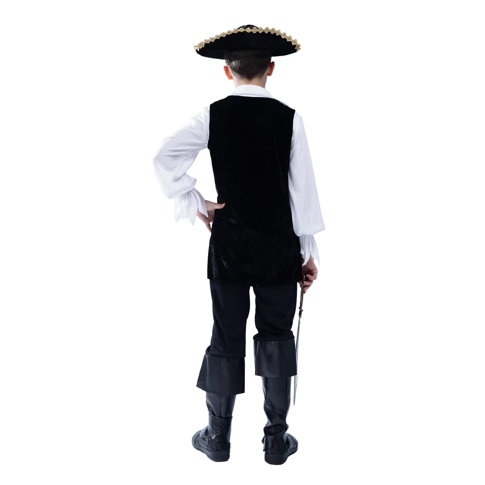 Dsplay Boys Pirate Costume Cosplay Kids Halloween Party (7-9 Years)