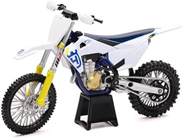 New Ray 1/12 Diecast Motorcycle Model - Husqvarna FC450, Metal, Blue, Model 58153