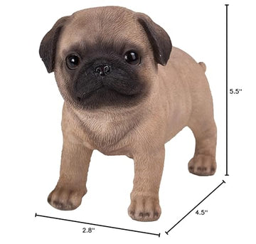 Pacific Giftware Realist Look Pug Puppy Standing Resin Figurine Statue