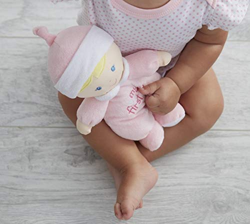 Ganz My First Doll Soft Plush Doll With Blonde Hair And Pink Outfit - I Rattle!