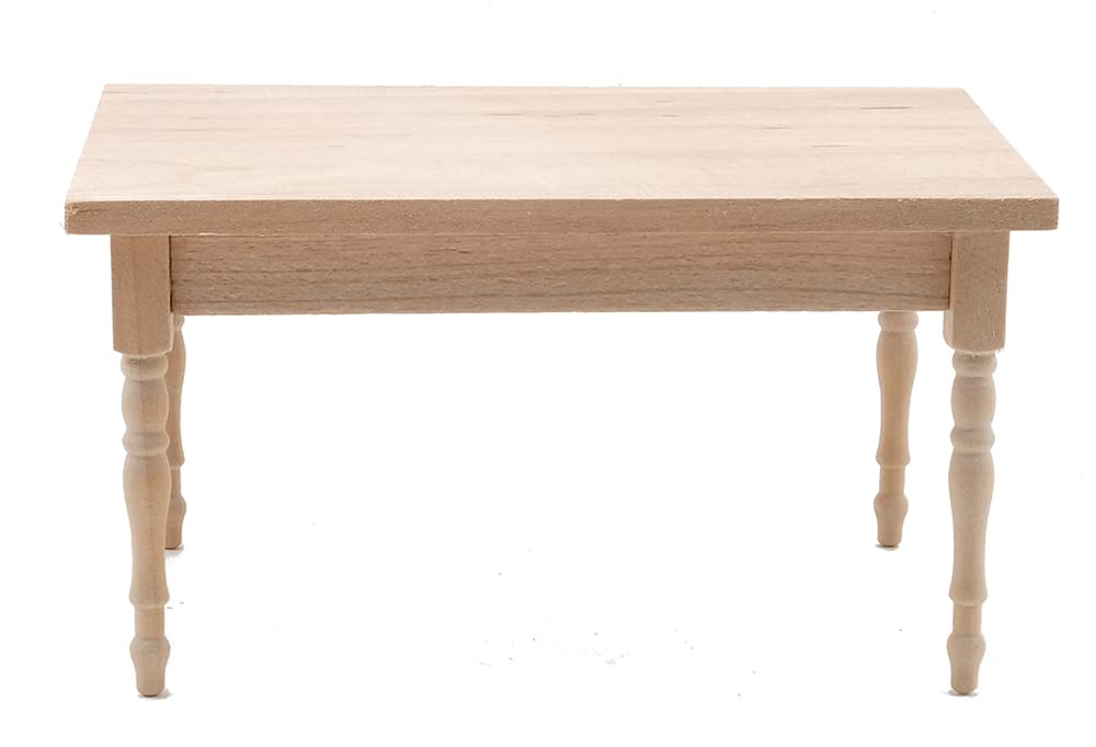 Dollhouse Miniature Rectangular Kitchen Table (Unfinished)