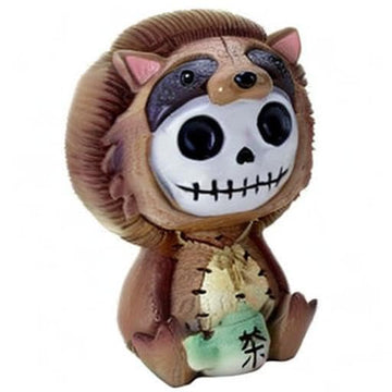 Summit Collection Furrybones Tanuki Signature Skeleton In Japanese Raccoon Costume With Tea Pot